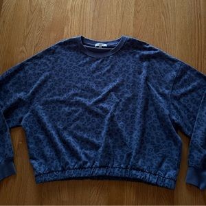 Blue cheetah crewneck